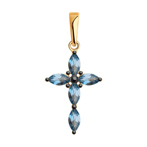 Подвеска Diamant - Золото 585, Топаз лондон (арт. 51-330-02326-2)