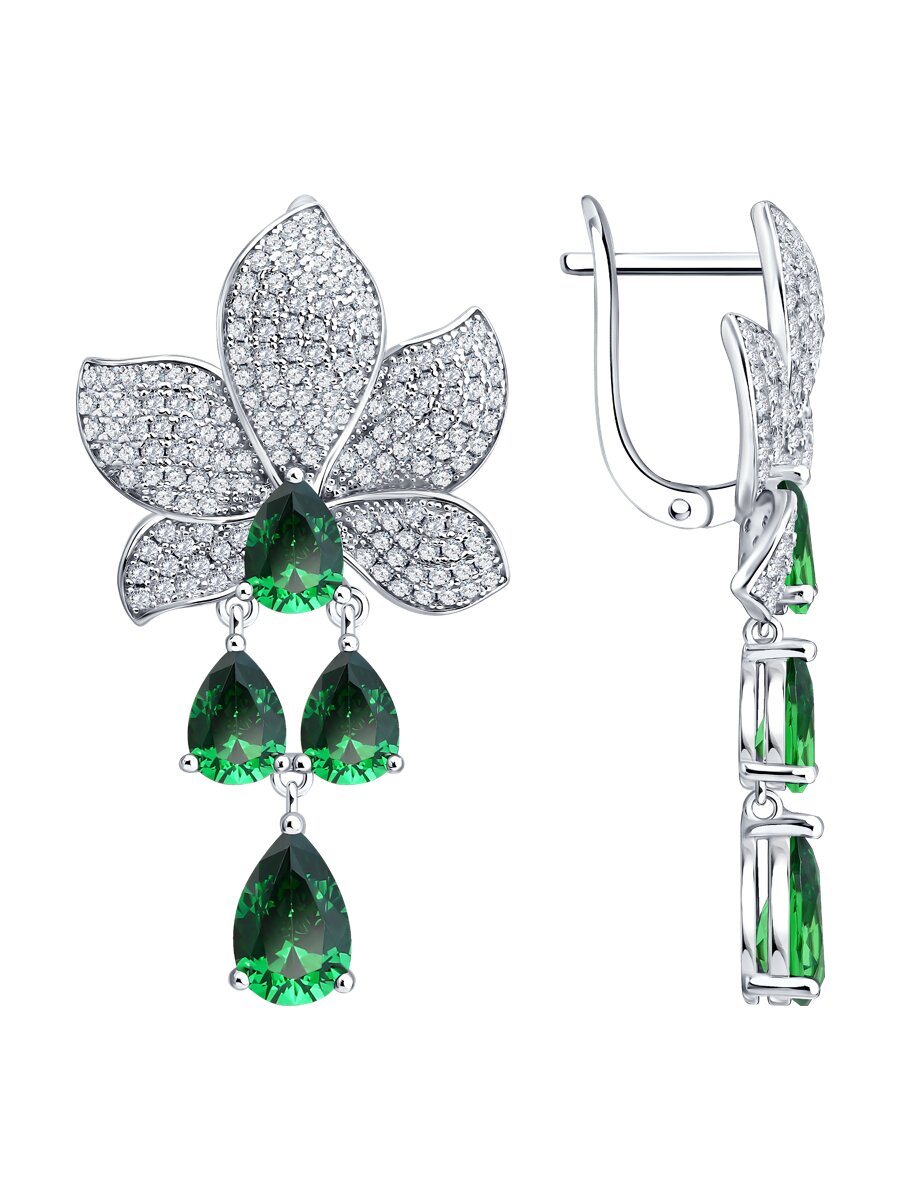 Серьги SOKOLOV - Серебро 925, Фианит (арт. 94027631-91)