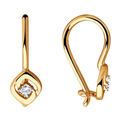 Серьги Diamant - Золото 585, Фианит (арт. 51-120-00689-1)