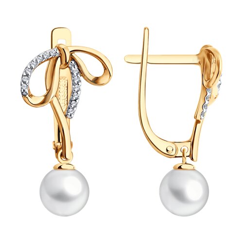 Серьги SOKOLOV - Золото 585, Жемчуг культивированный, Фианит (арт. 792491)