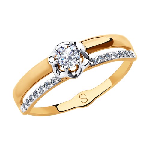 Кольцо SOKOLOV - Золото 375, Фианит (арт. 018171-4)