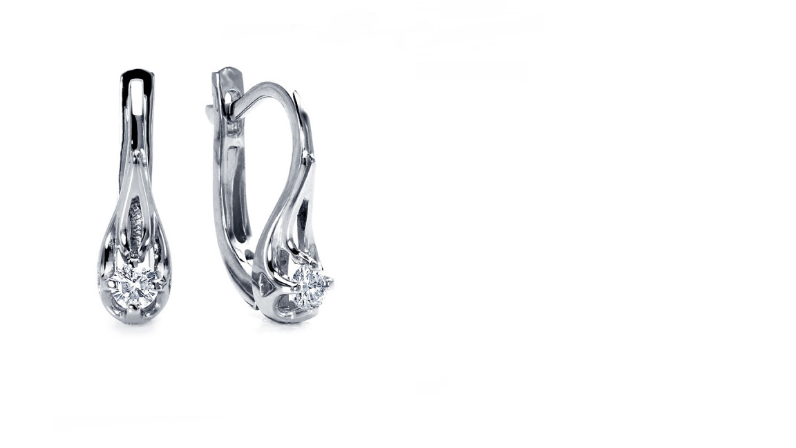 Серьги Platinum Lab. - Платина 950, Бриллиант (арт. ПС-202-01)