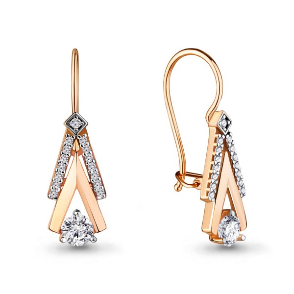 Серьги Аквамарин - Серебро 925, Фианит (арт. 46815А.6)