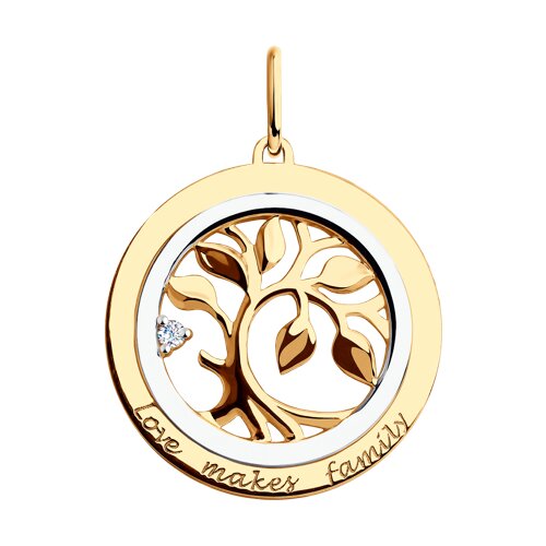 Подвеска SOKOLOV - Золото 375, Фианит (арт. 035853-4)