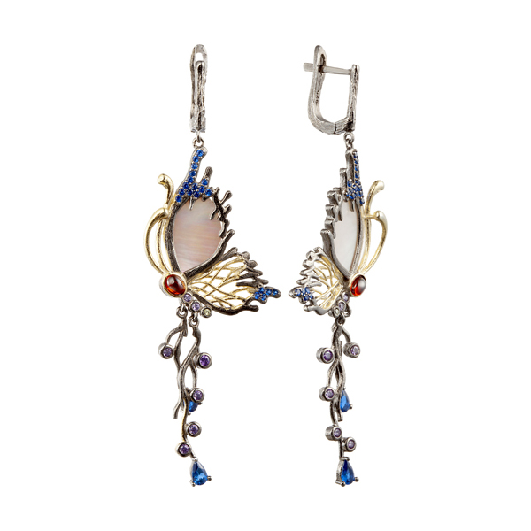 Серьги Мастер Клио - Серебро 925, Перламутр, Фианит (арт. 38С133162)