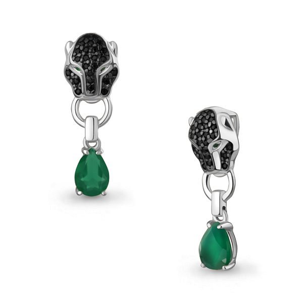 Подвеска Аквамарин - Серебро 925, Агат, Синтетический изумруд, Фианит (арт. 2546109ГЧ.5)