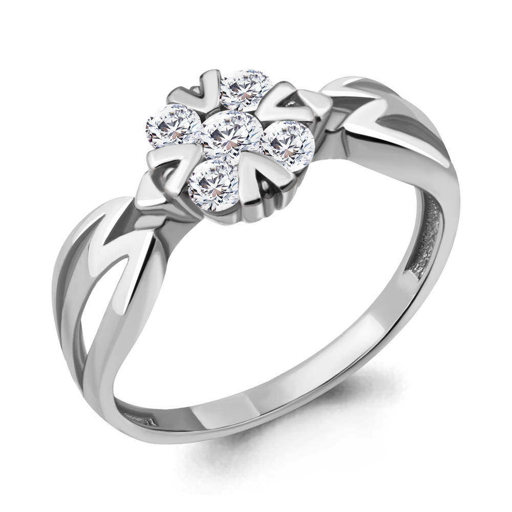 Кольцо Аквамарин - Серебро 925, Фианит (арт. 68611А.5)