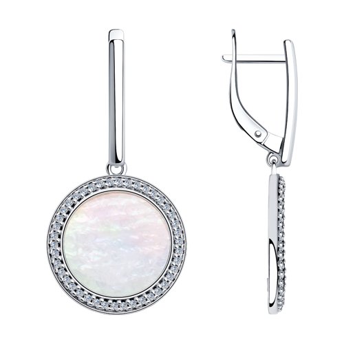 Серьги SOKOLOV - Серебро 925, Перламутр, Фианит (арт. 94023581)