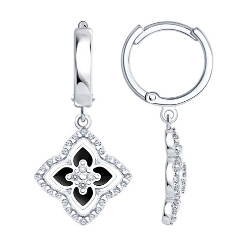 Серьги SOKOLOV - Серебро 925, Фианит, Эмаль (арт. 94027261)