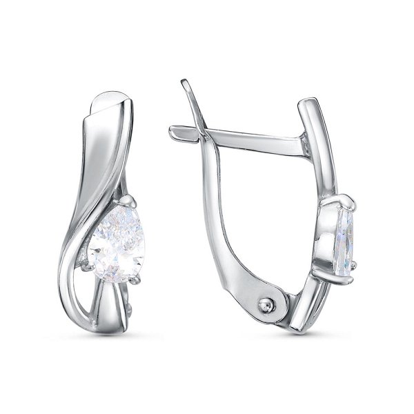 Серьги Красная пресня - Серебро 925, Фианит (арт. 33813728Д)