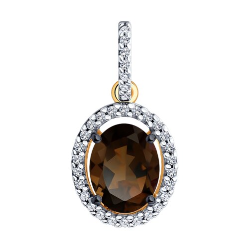 Подвеска Diamant - Серебро 925, Раухтопаз, Фианит (арт. 93-330-01999-4)