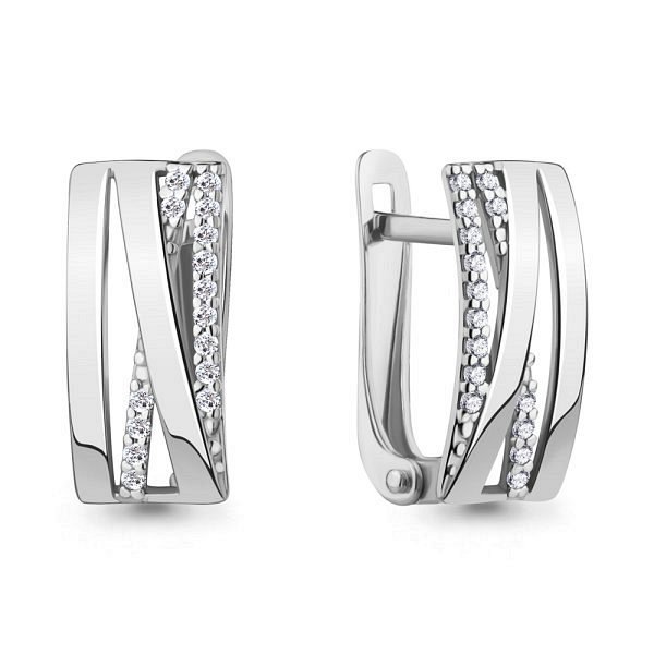 Серьги Аквамарин - Серебро 925, Фианит (арт. 49866А.5)