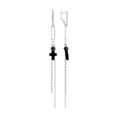 Серьги Diamant - Серебро 925, Гематит (арт. 94-321-00036-1)