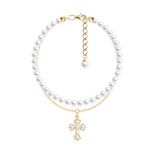 Браслет SOKOLOV - Серебро 925, Жемчуг имитация (арт. 93050225)