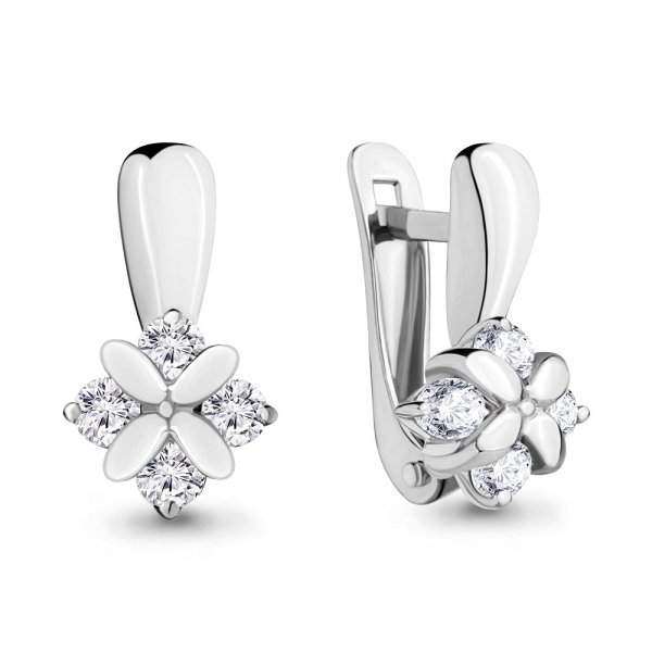 Серьги Аквамарин - Серебро 925, Фианит (арт. 46506А.5)