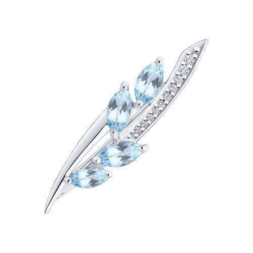 Брошь Diamant - Серебро 925, Топаз, Фианит (арт. 94-340-00668-1)