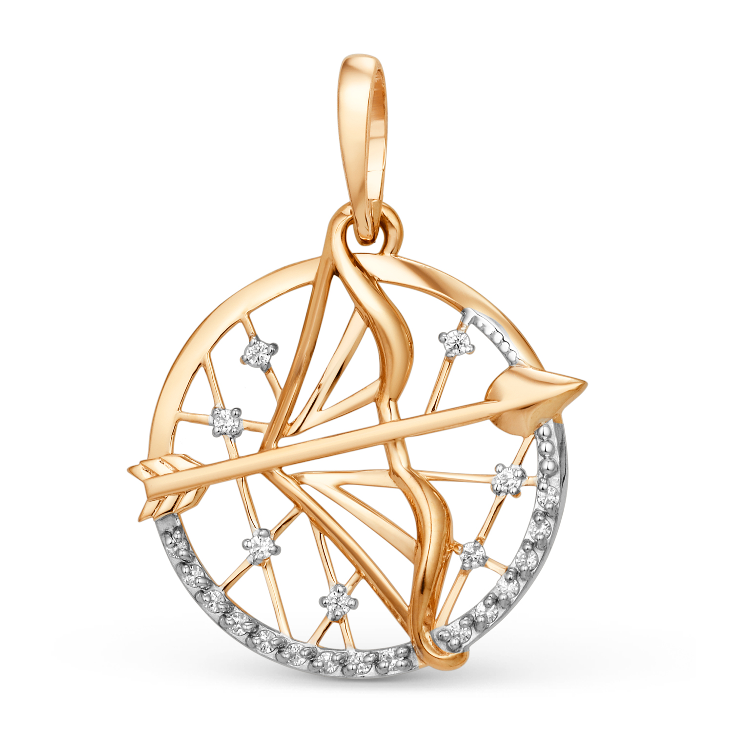 Подвеска ЮФ Династия - Золото 375, Фианит (арт. 101138-5102)