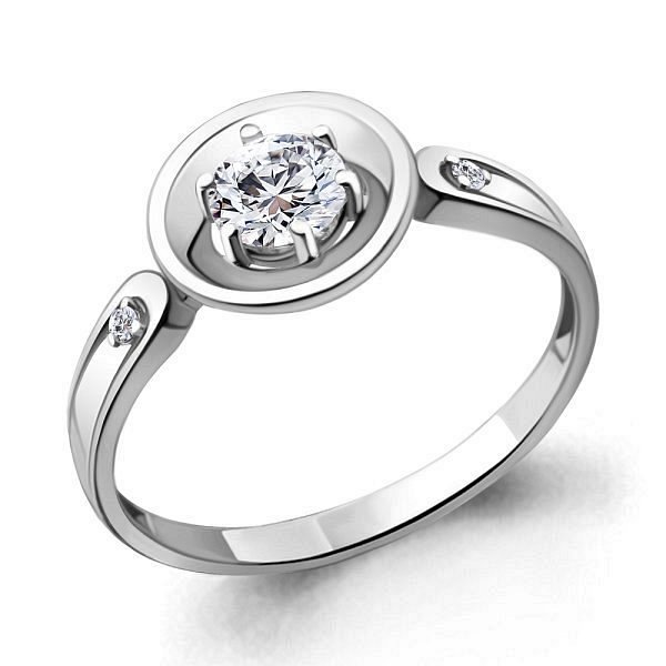 Кольцо Аквамарин - Серебро 925, Фианит (арт. 68814А.5)