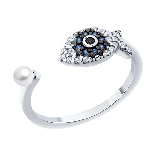 Кольцо Diamant - Серебро 925, Жемчуг культивированный, Фианит (арт. 94-210-02186-1)