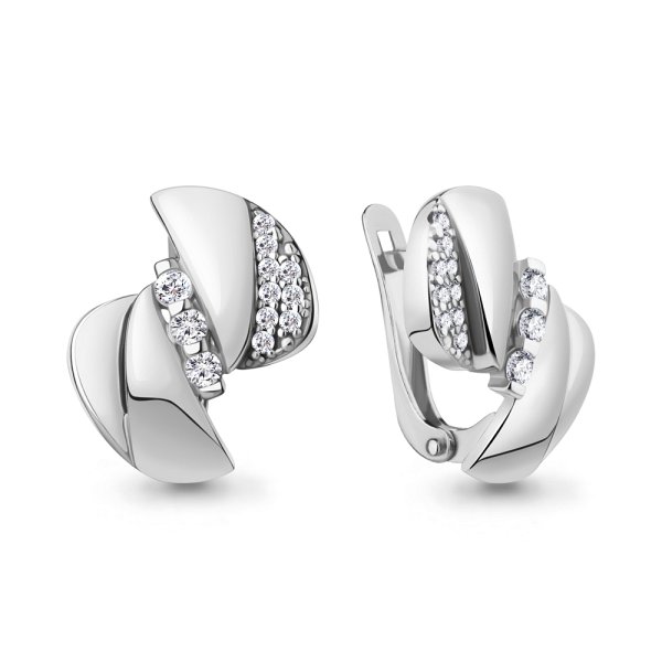 Серьги Аквамарин - Серебро 925, Фианит (арт. 49255А.5)