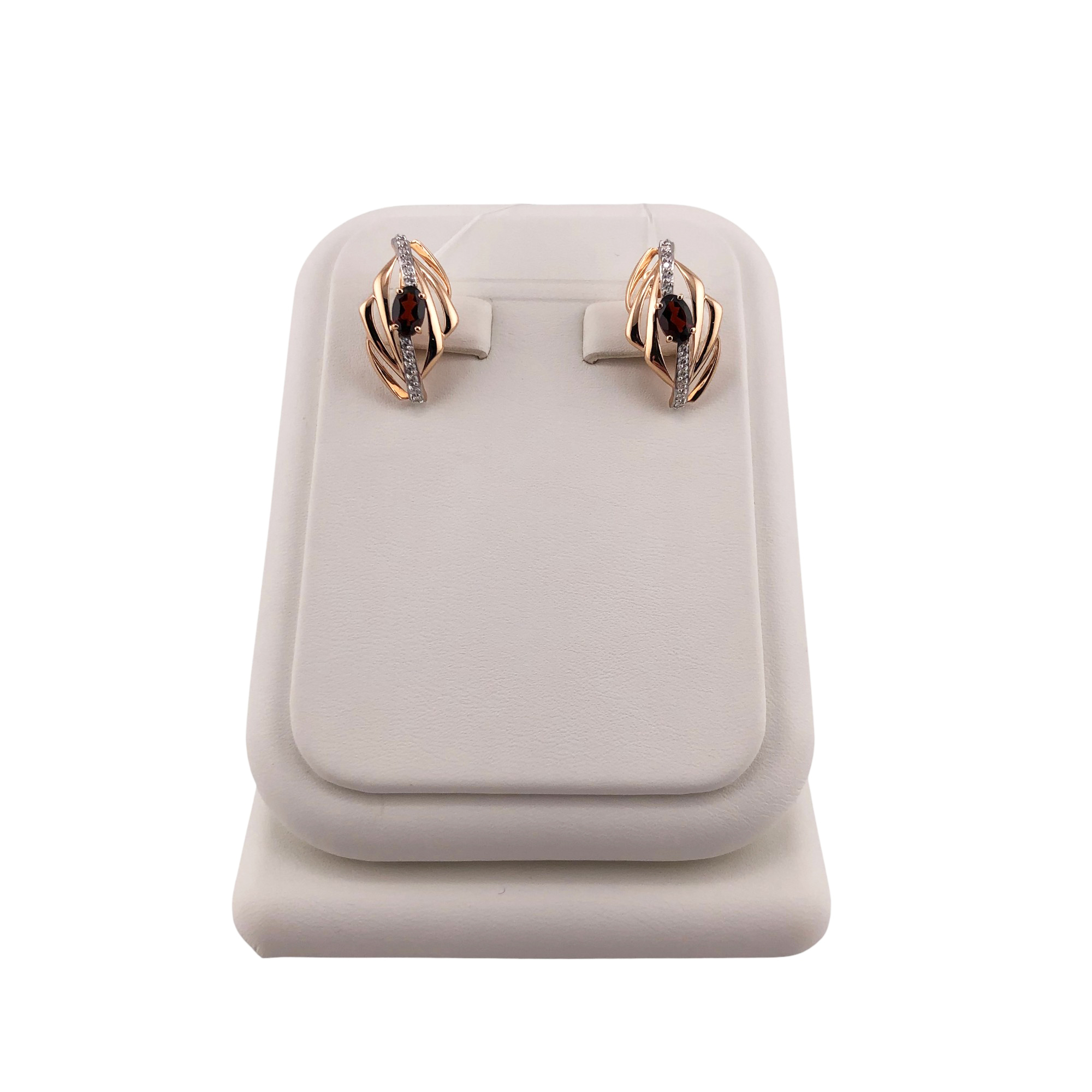 Серьги ЮФ Династия - Золото 375, Гранат, Фианит (арт. 028542-5352)