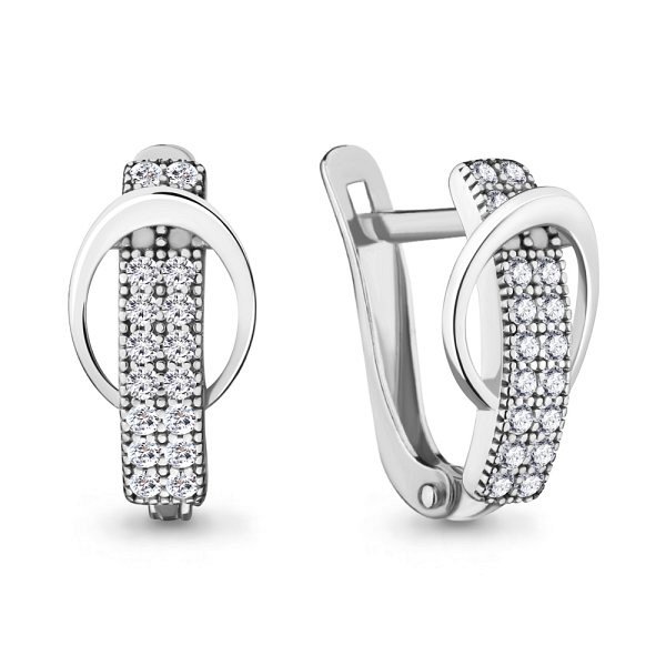 Серьги Аквамарин - Серебро 925, Фианит (арт. 48541А.5)