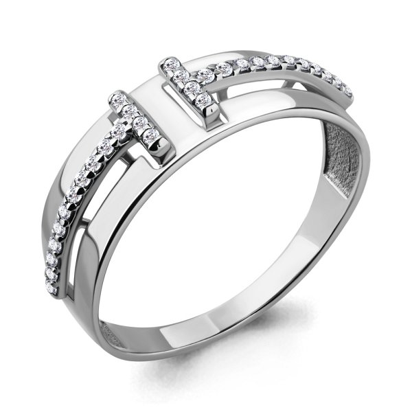 Кольцо Аквамарин - Серебро 925, Фианит (арт. 68386А.5)