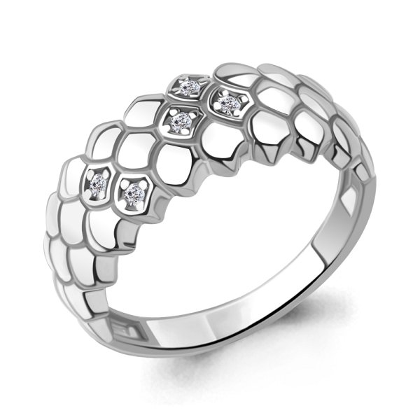 Кольцо Аквамарин - Серебро 925, Фианит (арт. 67952А.5)