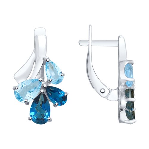 Серьги SOKOLOV - Серебро 925, Топаз, Топаз лондон (арт. 92022081)