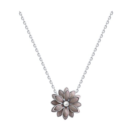 Колье SOKOLOV - Серебро 925, Жемчуг синтетический, Эмаль (арт. 94071300)