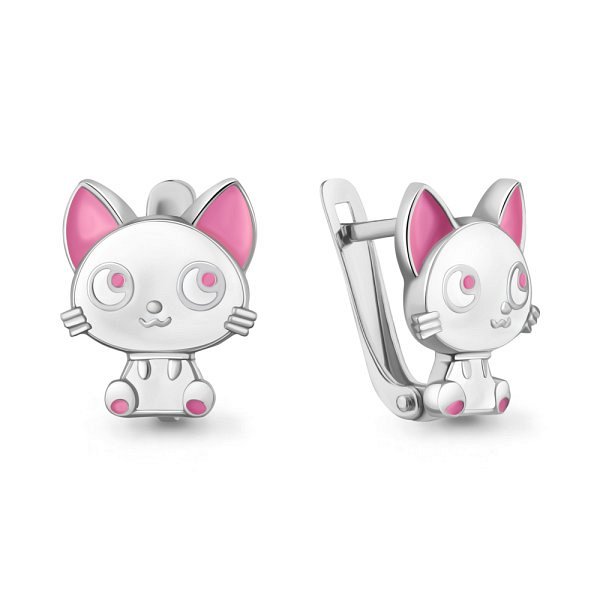 Серьги Аквамарин - Серебро 925, Эмаль (арт. 34762.5)