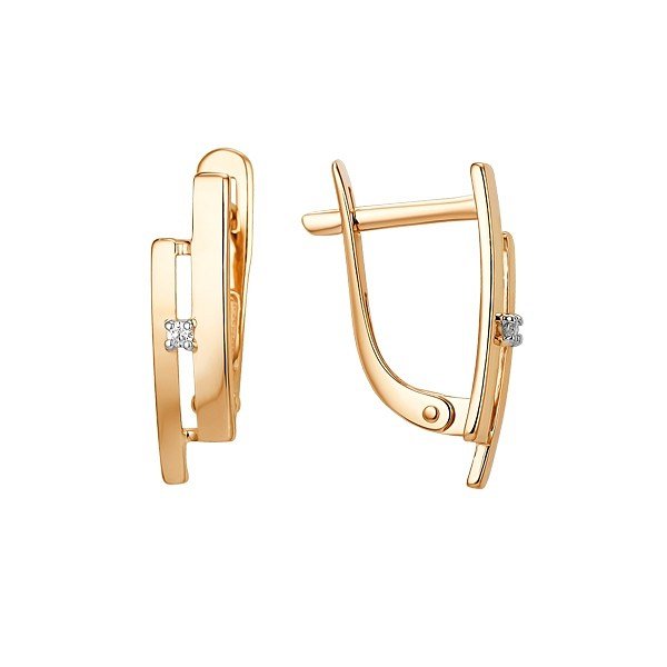 Серьги ЮФ Династия - Золото 585, Фианит (арт. 016142-1102)