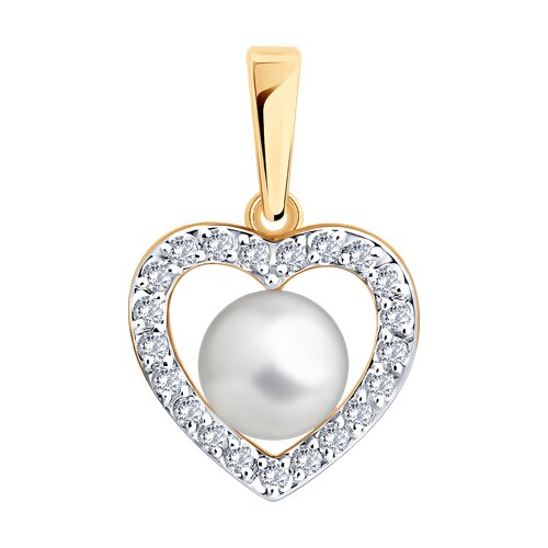 Подвеска SOKOLOV - Золото 585, Жемчуг культивированный, Фианит (арт. 793190)