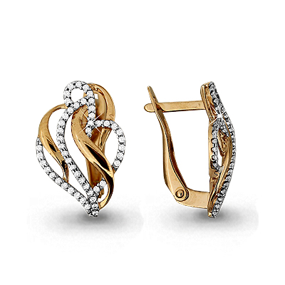 Серьги Аквамарин - Золото 585, Фианит (арт. 42701А.1)