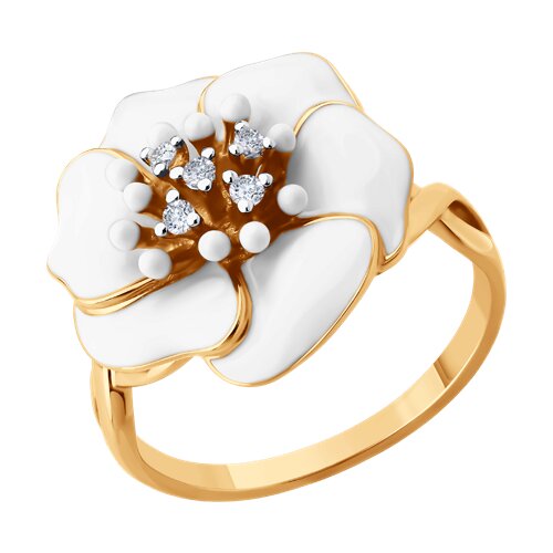 Кольцо SOKOLOV - Серебро 925, Фианит, Эмаль (арт. 93011127)