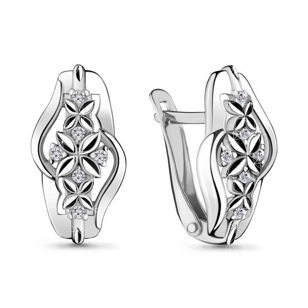 Серьги Аквамарин - Серебро 925, Фианит (арт. 48185А.5)