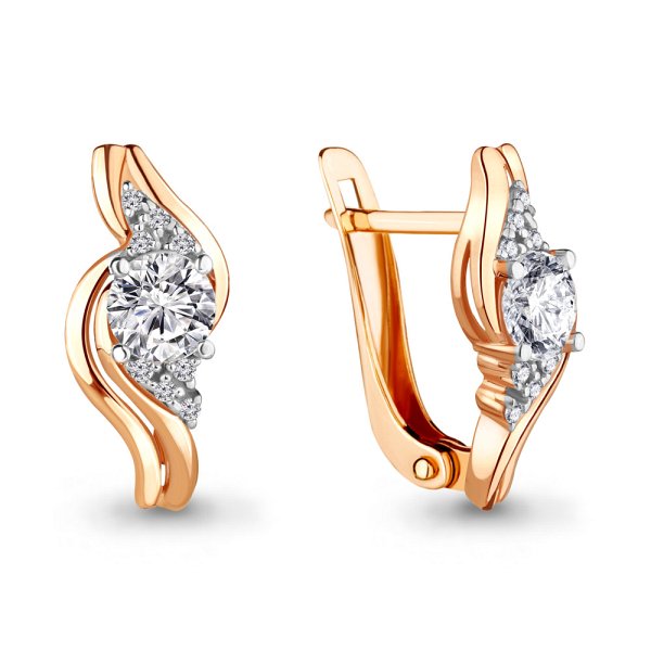 Серьги Аквамарин - Золото 375, Фианит (арт. 46804А.8)