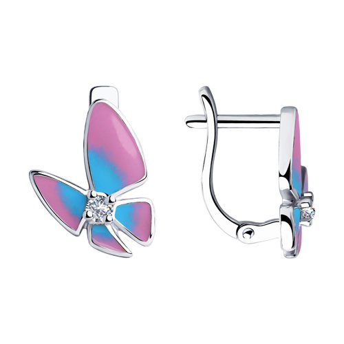 Серьги SOKOLOV - Серебро 925, Фианит, Эмаль (арт. 94023533)