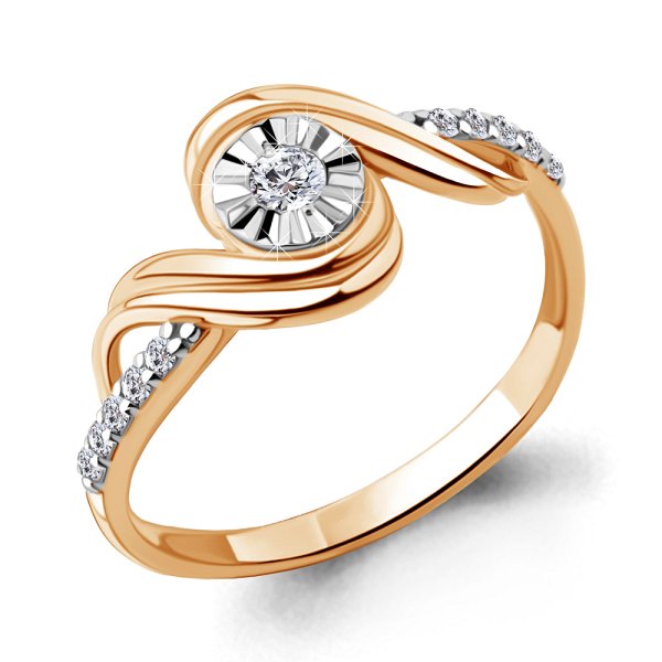 Кольцо Аквамарин - Серебро 925, Фианит (арт. 67360А.6)