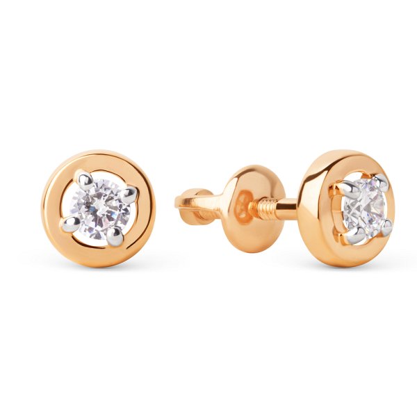 Серьги ЮФ Династия - Золото 375, Фианит (арт. 019562-5102)