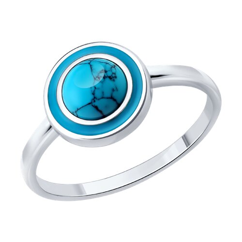 Кольцо Diamant - Серебро 925, Синтетическая бирюза, Эмаль (арт. 94-310-02367-1)
