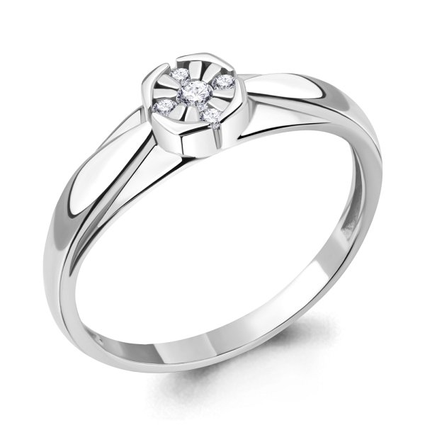 Кольцо Аквамарин - Серебро 925, Фианит (арт. 68989А.5)