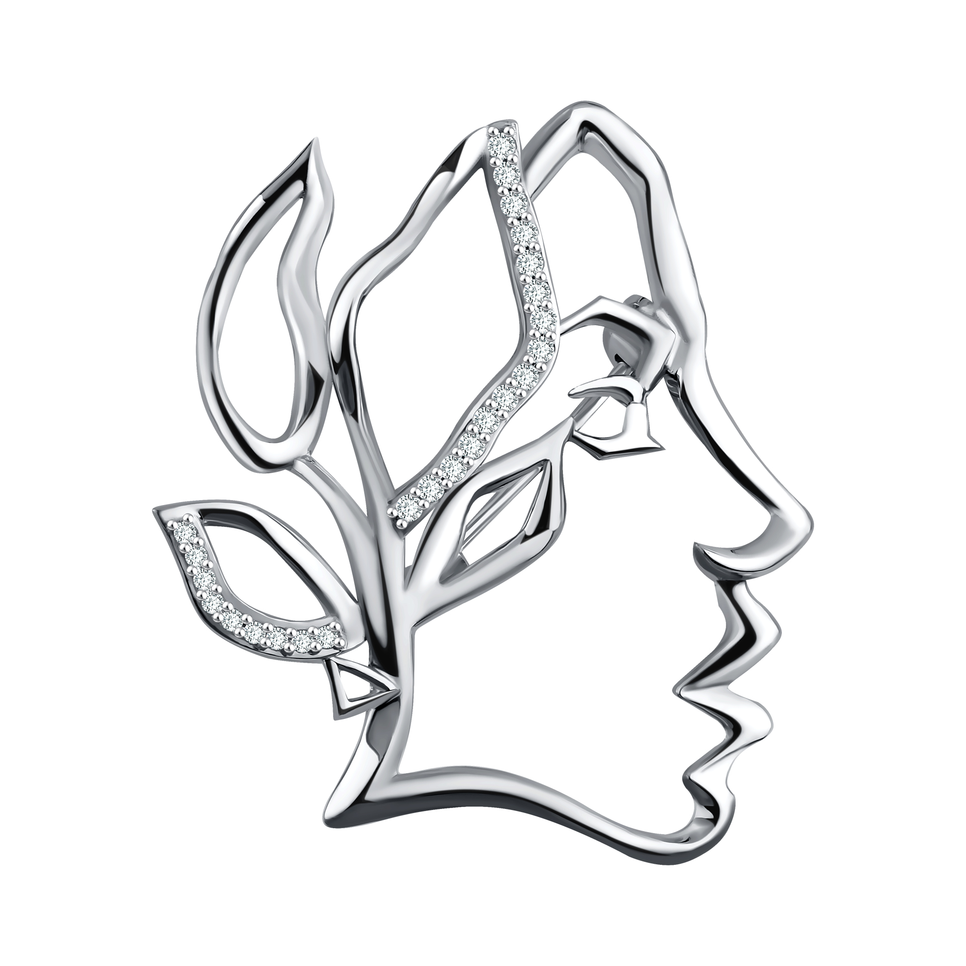 Брошь Talant - Серебро 925, Фианит (арт. 60-72-0001-12871)