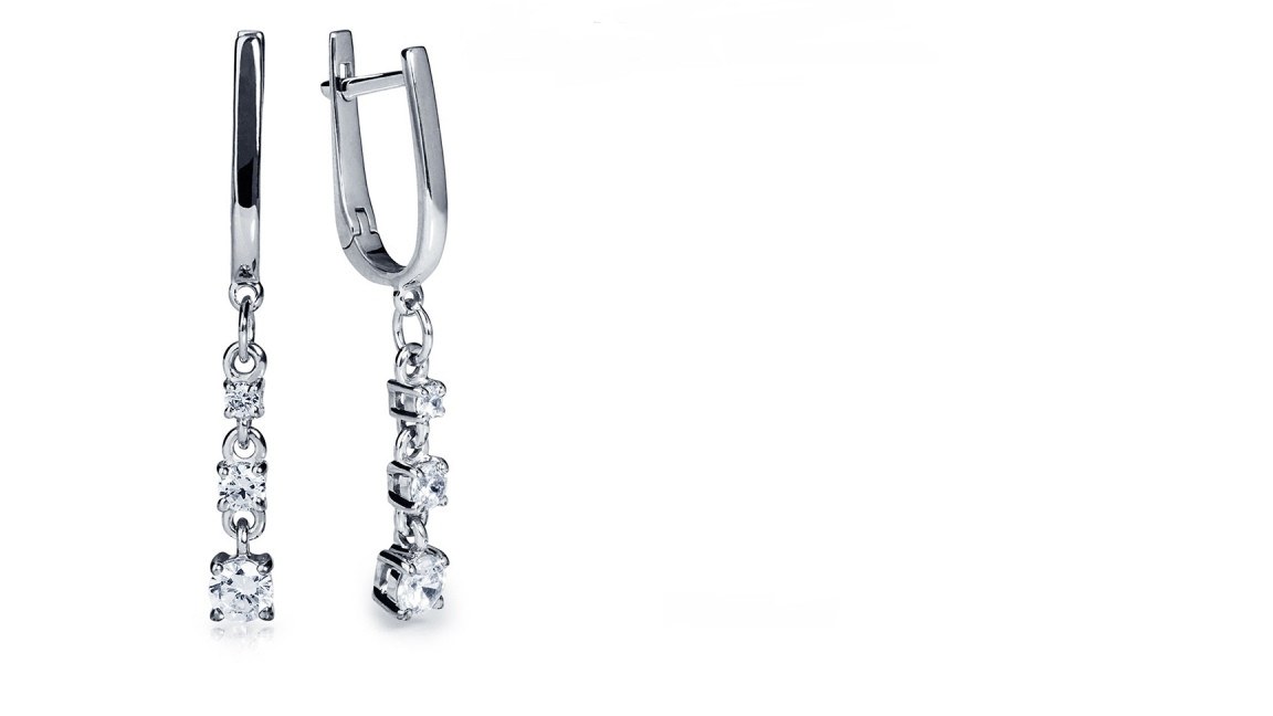 Серьги Platinum Lab. - Платина 950, Бриллиант (арт. ПС-064-01)