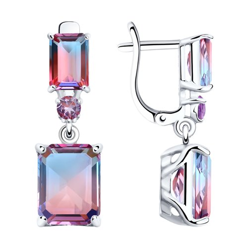 Серьги SOKOLOV - Серебро 925, Синтетический ситалл , Фианит (арт. 92021949)