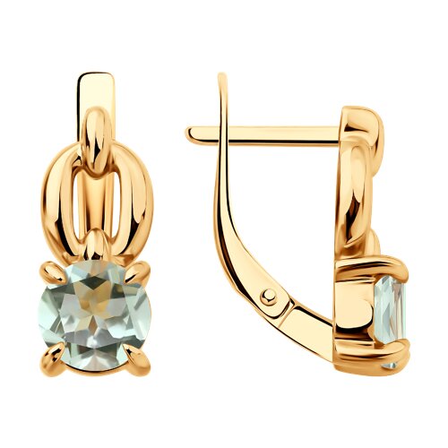 Серьги Diamant - Золото 585, Празиолит (арт. 51-320-02936-3)