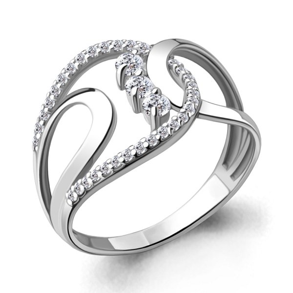 Кольцо Аквамарин - Серебро 925, Фианит (арт. 65736А.5)