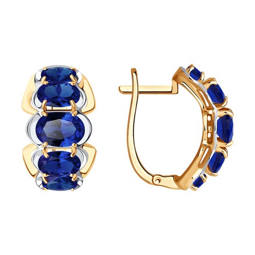 Серьги SOKOLOV - Золото 375, Синтетический сапфир (арт. 37724565)