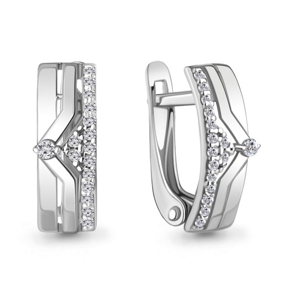 Серьги Аквамарин - Золото 585, Фианит (арт. 45312А.2)