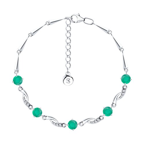 Браслет SOKOLOV - Серебро 925, Агат, Фианит (арт. 92050160)